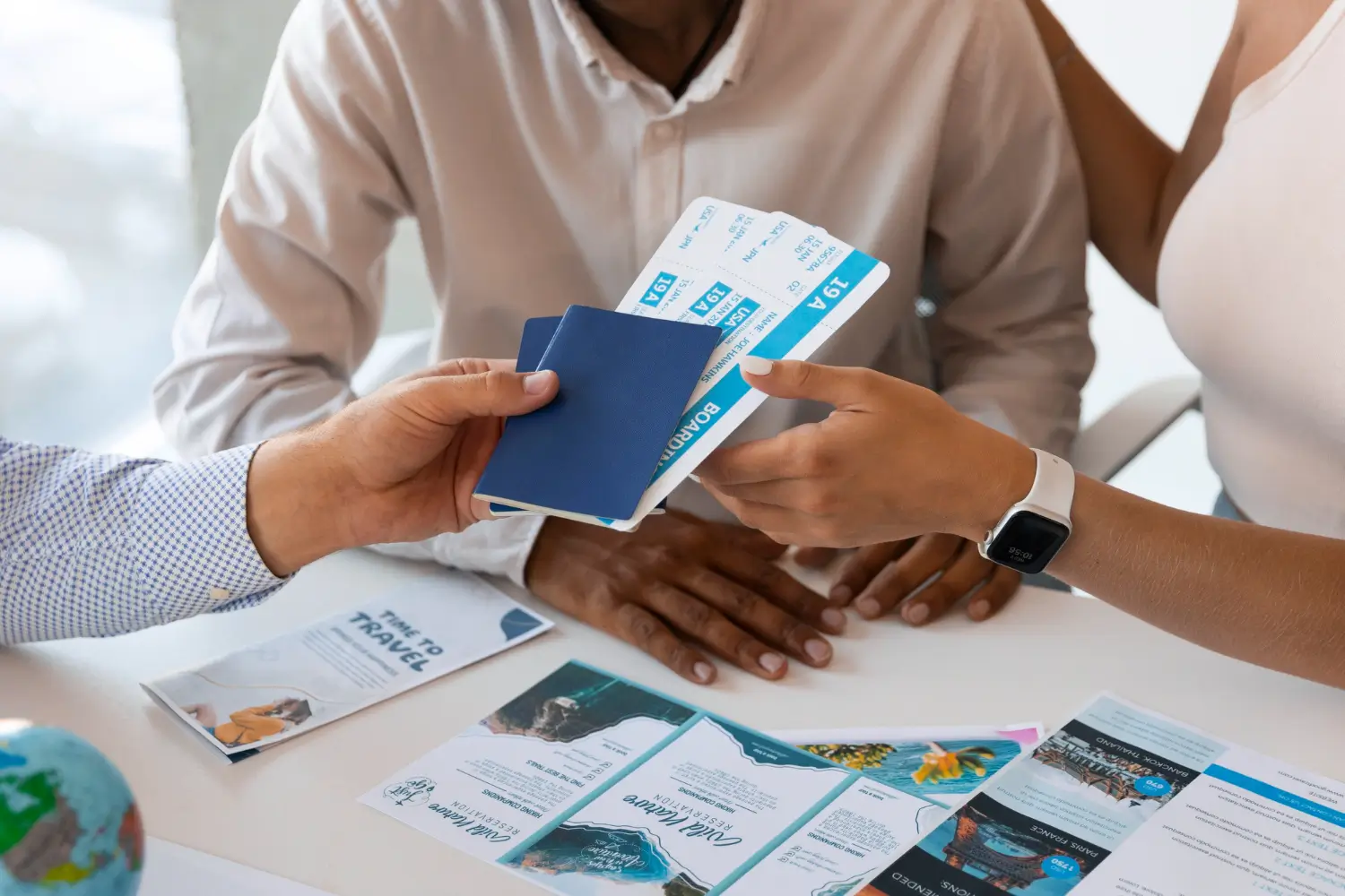 Passport with visa stamps
